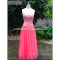 Charming A Line Strapless Heavy Beaded Accent Red Prom Dress Long Chiffon Girls Party Dresses